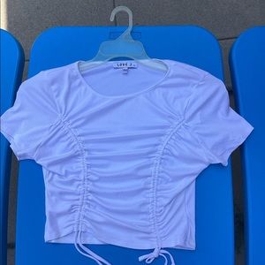 Love J White Tie Detail Crop Top